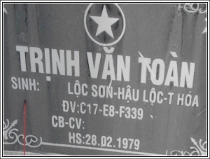 Nhắn tim thân nhân liệt sỹ Trịnh Văn Toàn