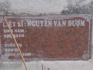 Nhắn tìm thân nhân liệt sĩ Nguyễn Văn Đượm