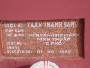 Nhắn tìm thân nhân liệt sỹ  Trần Thanh Sang