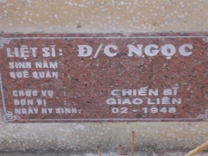 Nhắn tìm thân nhân liệt sĩ Ngọc