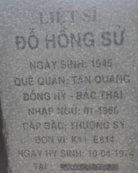 Tìm thân nhân liệt sĩ Đỗ Hồng Sử