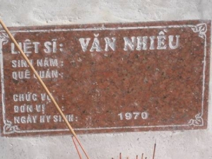Nhắn tìm thân nhân liệt sĩ Văn Nhiều