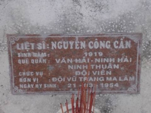 Nhắn tìm thân nhân liệt sỹ  Nguyễn Công Cẩn