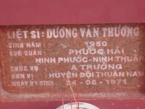 Nhắn tìm thân nhân liệt sỹ Dương Văn Thương