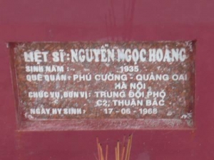 Nhắn tìm thân nhân liệt sỹ  Nguyễn Ngọc Hoàng