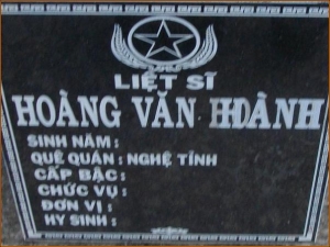 Nhắn tìm thân nhân liệt sỹ  Hoàng Văn Hoành