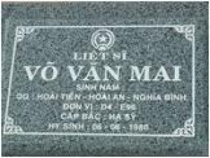 Tìm thân nhân liệt sĩ Võ Văn Mai