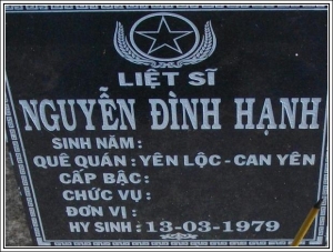 Nhắn tìm thân nhân liệt sỹ  Nguyễn Đình Hạnh