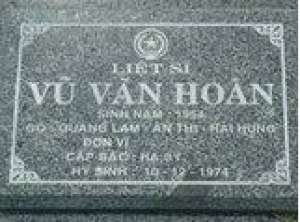 Tìm thân nhân liệt sĩ Vũ Văn Hoan