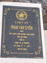 Nhắn tìm thân nhân liệt sỹ  Phạm Văn Tuyến 