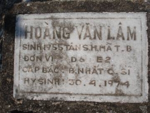 Nhắn tìm thân nhân liệt sỹ Hoàng Văn Lâm