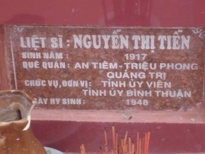 Nhắn tìm thân nhân liệt sỹ  Nguyễn Thị Tiễn