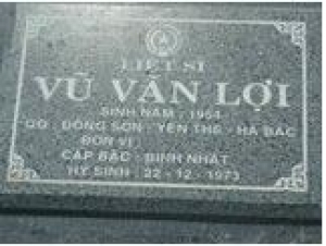 Tìm thân nhân liệt sĩ Vũ Văn Lợi