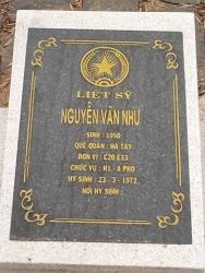 Nhắn tìm thân nhân liệt sỹ  Nguyễn Văn Như