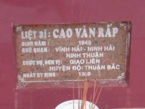Nhắn tìm thân nhân liệt sỹ Cao Văn Rấp