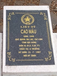 Nhắn tìm thân nhân liệt sỹ  Cao Mâu 