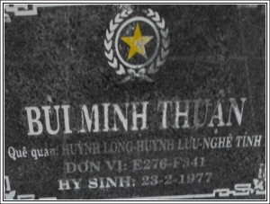 Nhắn tin tìm thân nhân liệt sĩ Bùi Minh Thuận