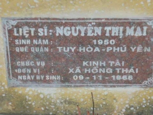 Nhắn tìm thân nhân liệt sỹ  Nguyễn Thị Mai
