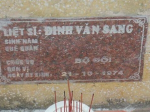 Nhắn tìm thân nhân liệt sĩ Đinh Văn Sang