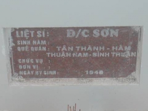 Nhắn tìm thân nhân liệt sỹ Sơn