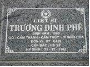 Tìm thân nhân liệt sĩ Trương Đình Phê