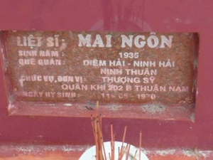 Nhắn tìm thân nhân liệt sỹ  Mai Ngôn