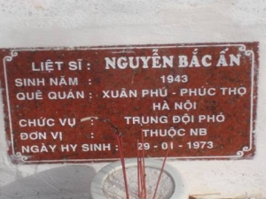 Nhắn tìm thân nhân liệt sỹ Nguyễn Bắc Ấn
