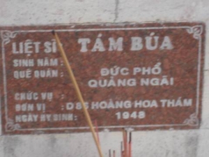 Nhắn tìm thân nhân liệt sỹ Tám Búa