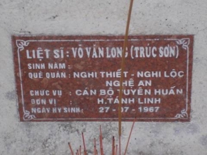 Nhắn tìm thân nhân liệt sỹ  Võ Văn Long (Trúc Sơn)