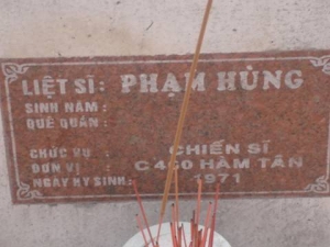 Nhắn tìm thân nhân liệt sĩ Phạm Hùng