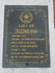 Nhắn tìm thân nhân liệt sĩ  Trương Khá