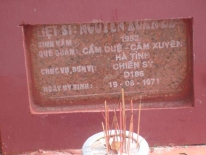 Nhắn tìm thân nhân liệt sỹ  Nguyễn Xuân Le