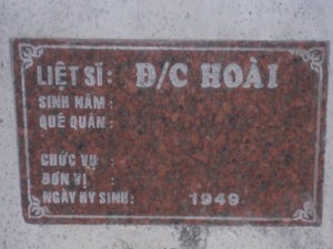 Nhắn tìm thân nhân liệt sĩ Hoài