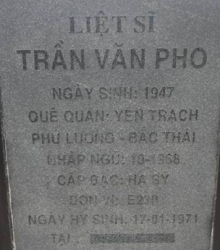 Tìm thân nhân liệt sĩ Trần Văn Pho