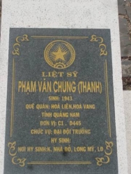 Nhắn tìm thân nhân liệt sĩ  Phạm Văn Chung (Thanh)