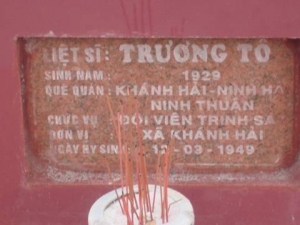 Nhắn tìm thân nhân liệt sỹ Trương Tô