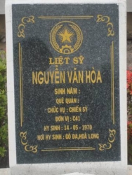 Tìm thân nhân liệt sỹ Nguyễn Văn Hòa