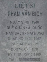Tìm thân nhân liệt sĩ Phạm Văn Bích