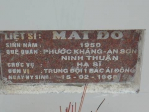 Nhắn tìm thân nhân liệt sỹ Mai Đo