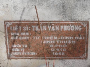 Nhắn tìm thân nhân liệt sỹ Trần Văn Phương