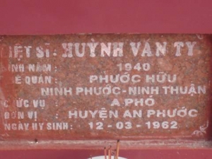 Nhắn tìm thân nhân liệt sỹ Huỳnh Văn Ty