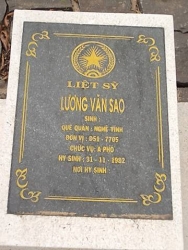 Nhắn tìm thân nhân liệt sỹ Lương Văn Sao