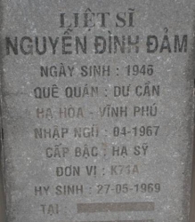 Tìm thân nhân liệt sĩ Nguyễn Đình Đảm