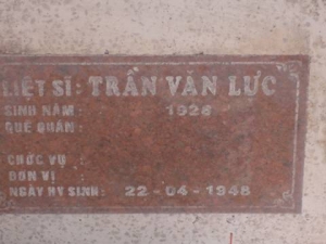 Nhắn tìm thân nhân liệt sĩ Trần Văn Lực