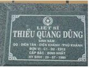 Tìm thân nhân liệt sĩ Thiều Quang Dũng