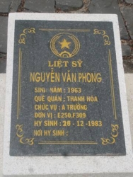 Nhắn tìm thân nhân liệt sỹ  Nguyễn Văn Phong