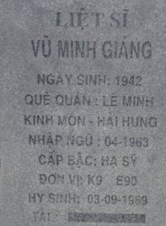 Tìm thân nhân liệt sĩ Vũ Minh Giảng
