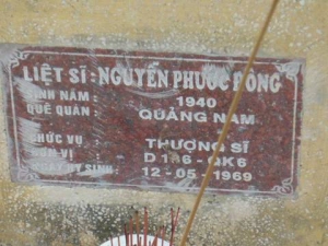 Nhắn tìm thân nhân liệt sỹ  Nguyễn Phước Đông