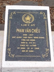 Nhắn tìm thân nhân liệt sỹ Phạm Văn Chiều 