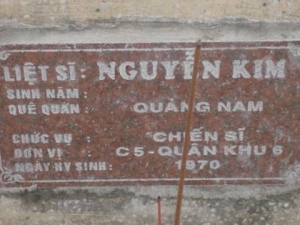 Nhắn tìm thân nhân liệt sỹ  Nguyễn Kim